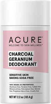 Acure Deodorant Stick Baking Soda Free Charcoal Geranium
